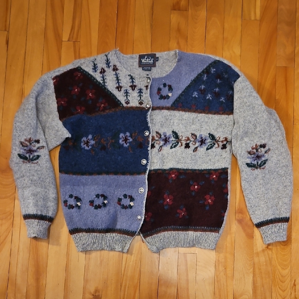 Woolrich Flower Wool Sweater Cardigan
